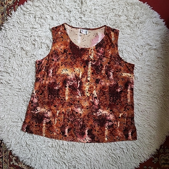 Vintage 90s Y2K Velvet Burnout Sleeveless Tank Blouse Top Fall Witchy Whimsigoth - Picture 1 of 9